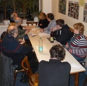 Muss doch nicht retuschiert werden: Angeregte Diskussion in unserem Ortsverein